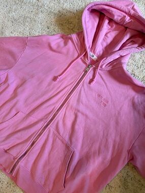 Pink Zip-Up Hoodie Sweatshirt